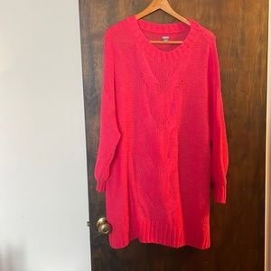 Bright pink aerie tunic sweater L